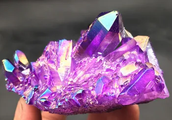 Lumina Aura violet Cristal de Titan Bismut Silicon de Bord Curcubee minerale