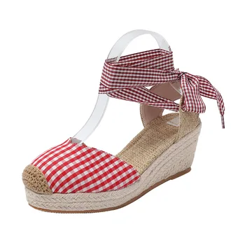 2022 Sandale de Moda pentru Femei Pantofi de Vara Dulce Doamnelor Plat Pantofi Platforma de Brand Femeie Pene Cârpă Moale Pană Toc 7cm Dimensiune Mare