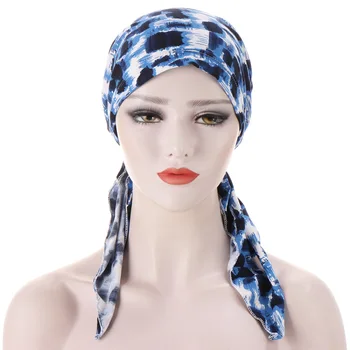 2021 Noua Moda De Înaltă Calitate Elegant Respirabil Tipărite Pălărie Musulman Baotou Capac Lapte De Mătase India Capac Moale Femei Turban