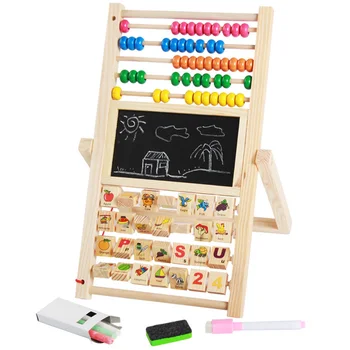 3 in 1 Multifunctional Abac de Învățare Suport de Lemn Montessori Jucării de Numărare Cunoaștere Bord Devreme de Matematica de Învățământ Jucărie Gif