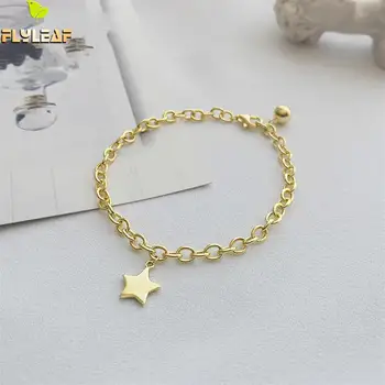 Flyleaf 18k Gold Star 100% Argint 925 Bratari Pentru Femei Moda Bijuterii Fine Bratari & Bratari en-Gros Vrac