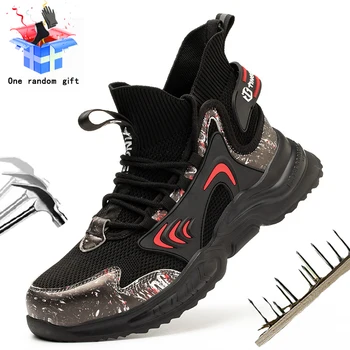 Siguranță Pantofi Noi de Moda pentru Bărbați Respirabil Usoare Munca Adidași cu bombeu de Oțel Confortabil Indestructibil de Securitate de sex Masculin Cizme