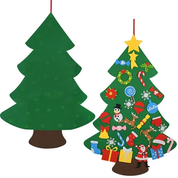 1 Set Copac Xmas Copii Favoruri DIY Simțit Pom de Crăciun cu Ornamente Decorative Crăciun Fericit Crăciun Cadouri de Anul Nou Consumabile