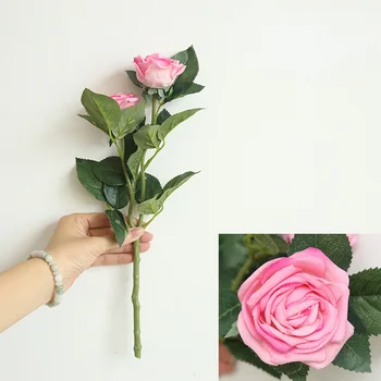 2 Buc 2 Capete de Ceai de Flori de Trandafir Simt Real Touch Flori Artificiale Decor Nunta Buchet de Mireasa Acasă Decor Floral Trandafiri