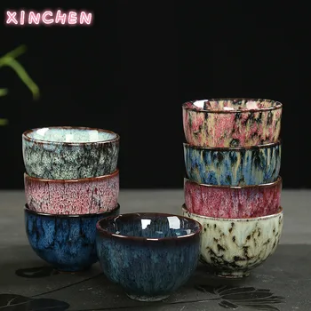 Cuptor Schimba Tianmu Glazura Porcelian Ceașcă de Ceai 60ml Ceramice de kung-fu Chinez Teaware Set de Colorat Acasă Set de Ceai Prietenul cel Mai bun Cadou