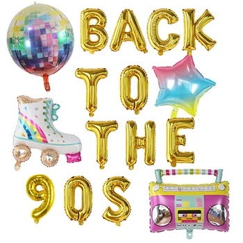 16Pcs ' 80 ' 90 Temă Disco Party Balon de Radio Set Patine Aer Globos Copii, Petrecere Copil de Dus Decoratiuni Copil Jucărie Cadou