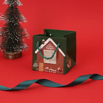 Crăciun Deschiderea Ferestrei Portabil Sac de Cadouri pentru Copii de Ciocolata Bomboane de Mere Cadou de Crăciun Sac cu Mâna Cadou