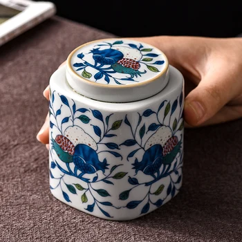 Retro De Ceai Din Ceramica Colectorului Living Desktop Model Floare Flori Ceaiuri Organizator Creative Fructe Uscate Borcan Decor Acasă
