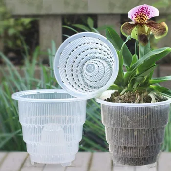 Ochiurilor De Plasă De Plastic Orchid Vase Cu Gaura Transparent Ghiveci Plante Suculente Cărnoase Plante Container Gradina Decor