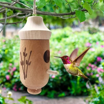 Fermecător Decorative Colibri Casa țesute de Mână Agățată de Paie Cuib de Iarbă Naturală Atârnat de Păsări De Curte Gradina Gazon Birou de Interior Noi