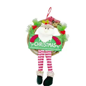 Crăciun Pandantiv Elegant Coroană de Crăciun Delicat Decor de Crăciun de Moda cu picioare Lungi în Vârstă de Rattan Cerc