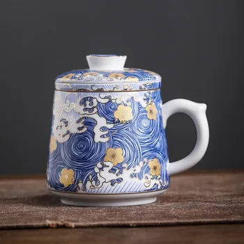 Creative Email Culoare Cafea Cani Ceramice lucrate Manual cu Ceșcuțele de Porțelan de Înaltă Calitate Ceașcă de Ceai cu Capac si Filtru Ceașcă de Ceai