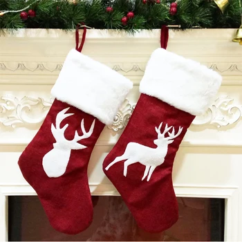 Șosete crăciun Pentru elemente de Decoratiuni Pentru pomul de Crăciun Ciorap Pentru cadouri Lenjerie de Stocare Coarne/Fulgi/pomi de Crăciun