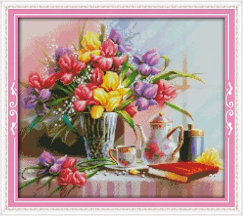 Flori frumoase goblen kit de flori 14ct 11ct imprimate tesatura panza cusaturi de broderie manual DIY manual
