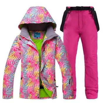 Imprimare De Moda Costum De Schi Femei Cald Gros Impermeabil, Windproof Snowboarding Sacou Pantaloni Set