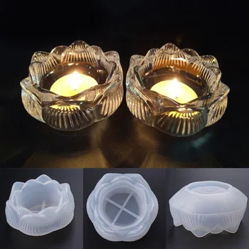 3D Ghiveci Aromoterapie Lotus în Formă de Ipsos Sfeșnic Mucegai Silicon Beton de Ciment Oală UV Rășină Epoxidică Mucegai Scrumiera Mucegai