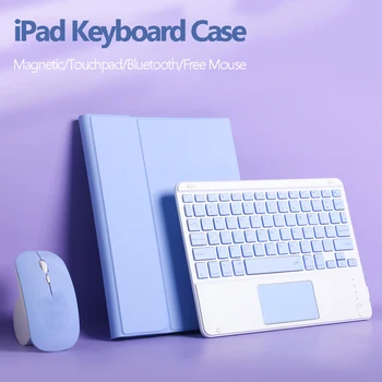 Mouse-ul gratuit de la Tastatură pentru IPad 2021 Pro 11 10.5 Cazul Air 4 3 2 1 9.7 10.2 7 8 compatibil Bluetooth Keyboard Piele PU Caz