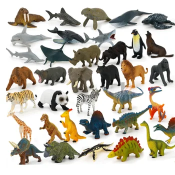 12Pcs/Pachet Dinozaur Jucării de Învățare Simulată figurina Mini Animale Salbatice Model de Jucărie Panada Elefant Urangutan Leu Urs Model