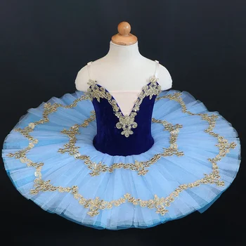 Albastru balerină profesionistă, balet tutu pentru copil copii copii, fete, femei, adulți balerina petrecere balet costume de dans fete