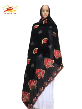 2021African Dubai Bumbac Eșarfă pentru Roage Musulmane Hijab de Moda Eșarfă Șal Folie de Broderie HB086