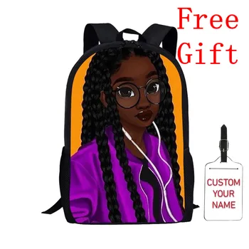 Capacitate Mare De Adolescenți Carte Saci Afro Fete Negru African Desene Animate Ghiozdane Pentru Copii Rucsac Copii Mochila Escolar Ghiozdan