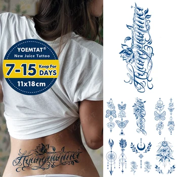 Semi-Permanent Pe Bază De Plante Durată De Cerneală Impermeabil Tatuaj Temporar Autocolante De Text Limba Engleză Cuvântul Flash Tatuaj Sexy Body Art Tatuaje False