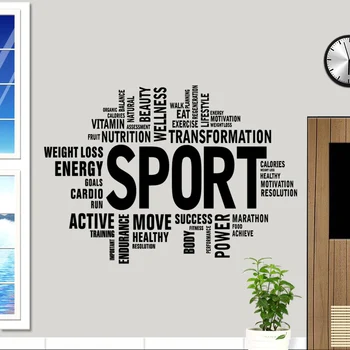 Sală de fitness Numele Autocolant de Fitness Cuvinte Citate Crossfit Decal Body-building Postere de Vinil de Perete Decalcomanii de Parede Decor Mural