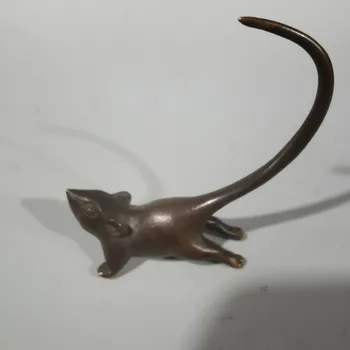 Retro drăguț mouse-ul statuie în miniatură simulare animal de jucărie birou decor masa de ceai de companie cupru antic artizanat, decorațiuni interioare