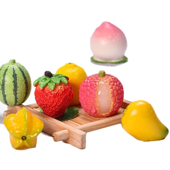 10BUC Desene animate de Fructe Ornamente pentru Decor Acasă Micro Capsuni Lamaie Pepene verde Peisaj in Miniatura Desktop Decor de Anul Nou