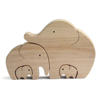 Elefant Mamei și Copilului din Lemn Elefant Ornamente Desktop Decor Mai bună Mamă din Lume Lemn Elefanți Cadou pentru Ziua Mamei