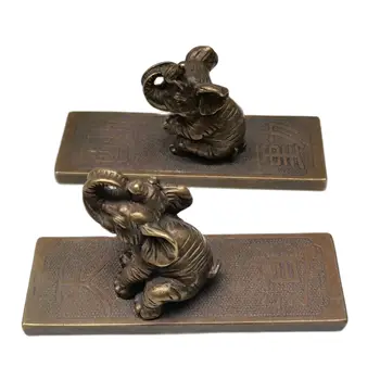 1 Seturi Handmade Bronz Statuie Elefant/de Înaltă Calitate Ornamente Birou,Chinez Antic Sculptură,Artă Figurine,Lung de 10,5 CM