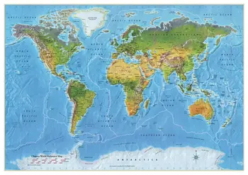 Hartă A Lumii ARTA de MĂTASE de Imprimare POSTER Decorativ de Perete pictura 24x36inch