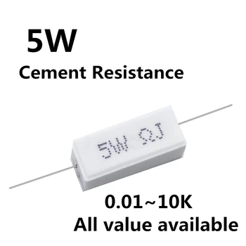 5pcs 5W 20K 22K 2K 3.3 K 30K 3K 4.7 K ohm 20KR 22KR 2KR 3.3 KR 30KR 3KR 4.7 KR Ceramica Ciment Putere Rezistenta Rezistorului 5%