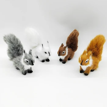 1 buc Mini Simulat Veverita de Plus Veverita Cadou de Ziua de nastere Drăguț Animal Miniaturi Ambarcațiunile de Decor Acasă Afișare Tabel Ornamente