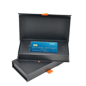 Card de Credit personalizat Cutie de Metal Gol Vip Visa Vise de Debit Card de Credit Rigid Magnetic Cutii de Ambalaj Cu Portocaliu comutare