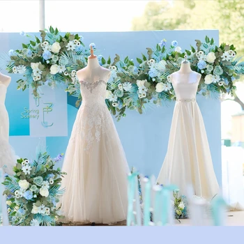 80cm de Înaltă calitate de mătase artificială de flori rând arc de flori de perete arc de înaltă imitație a crescut DIY nunta drum duce petrecere de Craciun decor