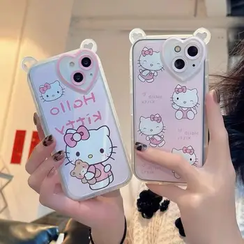 Anime Pvc Caz de Telefon Kawaii Kt de Cat de Desene animate Iphone Seria Shatter-Rezistent Coajă de Telefon Iphone 12 13Pro Xr Xs X Capac Transparent