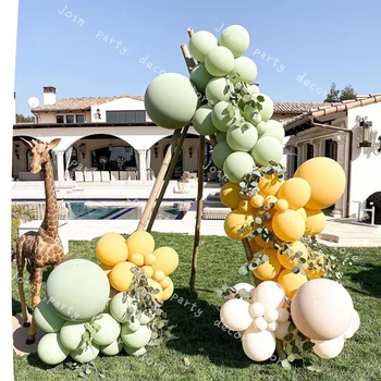 Latex Ghimbir Ghirlanda Baloane Arcada Kit Retro Verde DIY Dublu Crema de Piersici Baloane de Gen Dezvăluie Nunta Copil de Dus Jucarii Decor