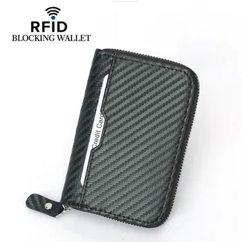 RFID Masculin Portofel Titularul Cardului de Credit Cartera Om cu Fermoar Designer de Monedă Pungă Sac de Bani Oamenii Clip Portofele pentru Bărbați Saci de Mare Capacitate