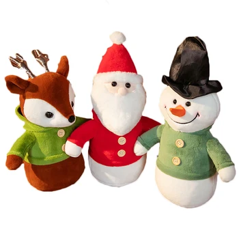 1 BUC 40cm Drăguț Umplute Moș Crăciun, om de Zăpadă Elan Jucărie de Pluș Moale Umplut de Animale Perna Papusa Copil Ziua de nastere Cadou de Crăciun Decor Acasă