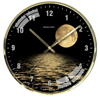 Ceas De Perete Metal Lună Pământ Moderne Super Silent Bucătărie, Ceas De Perete, Ceasuri Decor Acasă Relogio De Parede Idei De Cadouri
