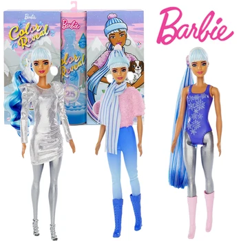 Barbie HBT74 Culoare Descoperirea Pop Advent Calendar Varietate Cutie de Cadou Boneca Make-Up Jucării Accesorii Orb Cutie Jucarii Fete Tox