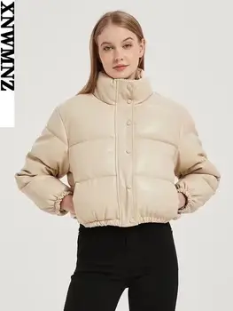 XNWMNZ femei faux din piele jacheta strat de sex feminin de înaltă gât mâneci lungi Casual de iarna cald jachete pentru femei 2021 haine de iarnă