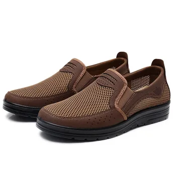 Respirabil Barbati Casual Pantofi de Vară Stil Plasă de Apartamente pentru Bărbați Slip on Loafer Liane Moale Pantofi de Mers pe jos Confortabil Tata Pantofi