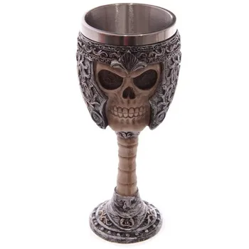 Rasina din Oțel Inoxidabil Craniu Cavaler Cana 3D Multi Skull & Vertebrale Pocalul de Groază Decor Cana pentru Halloween Bara de Petrecere