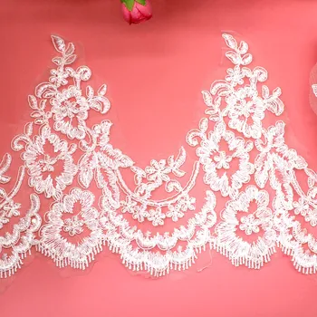 Broderie albă de Dantelă Pentru Rochie de Mireasa Dantelate Aplicatiile Diy Îmbrăcăminte Ornamente 20cm