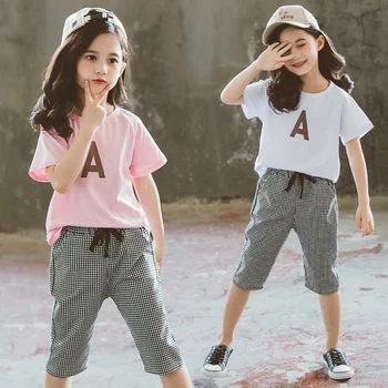 Vara 2022 Fete Haine Seturi Haine Copii Scurtă Tricou + Pantaloni De Moda Pentru Copii Costume De Îmbrăcăminte 4 5 6 7 8 9 10 11 12 Ani