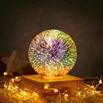Creative Romantice Cer Înstelat, Lumina de Noapte LED USB Plug-in focuri de Artificii 3D Decorative Lampă de Noptieră Dormitor Atmosfera de Crăciun Lumina