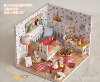 Casă de păpuși în Miniatură DIY casă de Păpuși, Cu Mobilier din Lemn, Casa de Fructe de Toamna Pentru Copii Cadou de Ziua de nastere Cadou de Crăciun