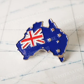 Harta Forma Australia Drapelul Național Metal Pin Rever Sablat Spate Accesorii Brosa Patriotic Personalitate Decor Cadouri
